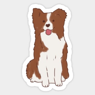 Brown border collie illustration Sticker